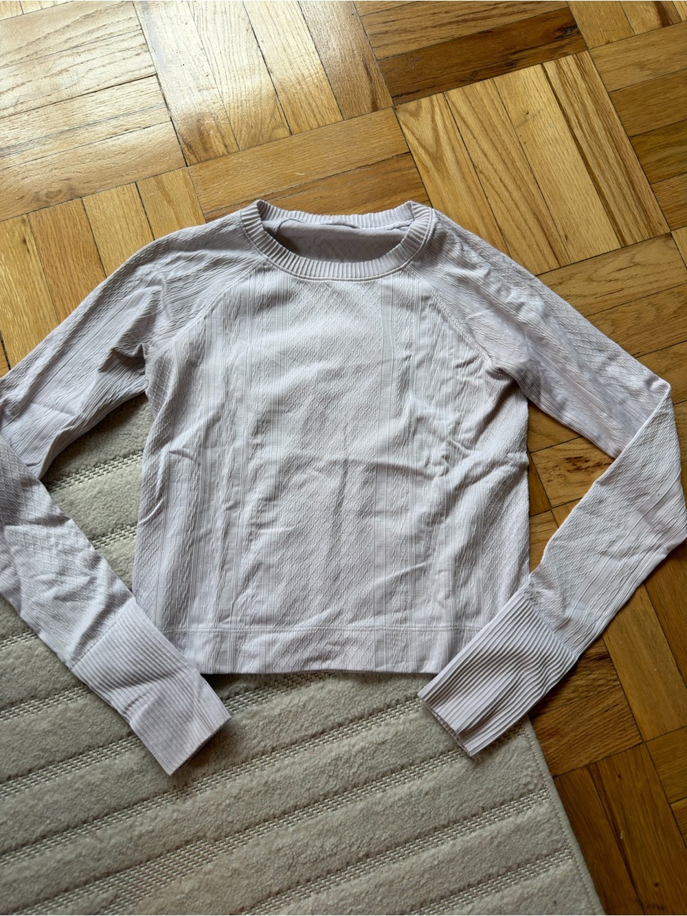 Lululemon White Swiftly Tech Cropped Long Sleeve